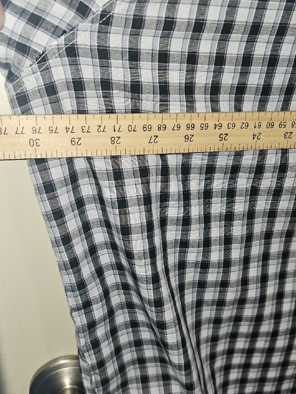 Wrangler Black, White & Purple Plaid Button-Down Shirt Size 4XL - Picture 6 of 6